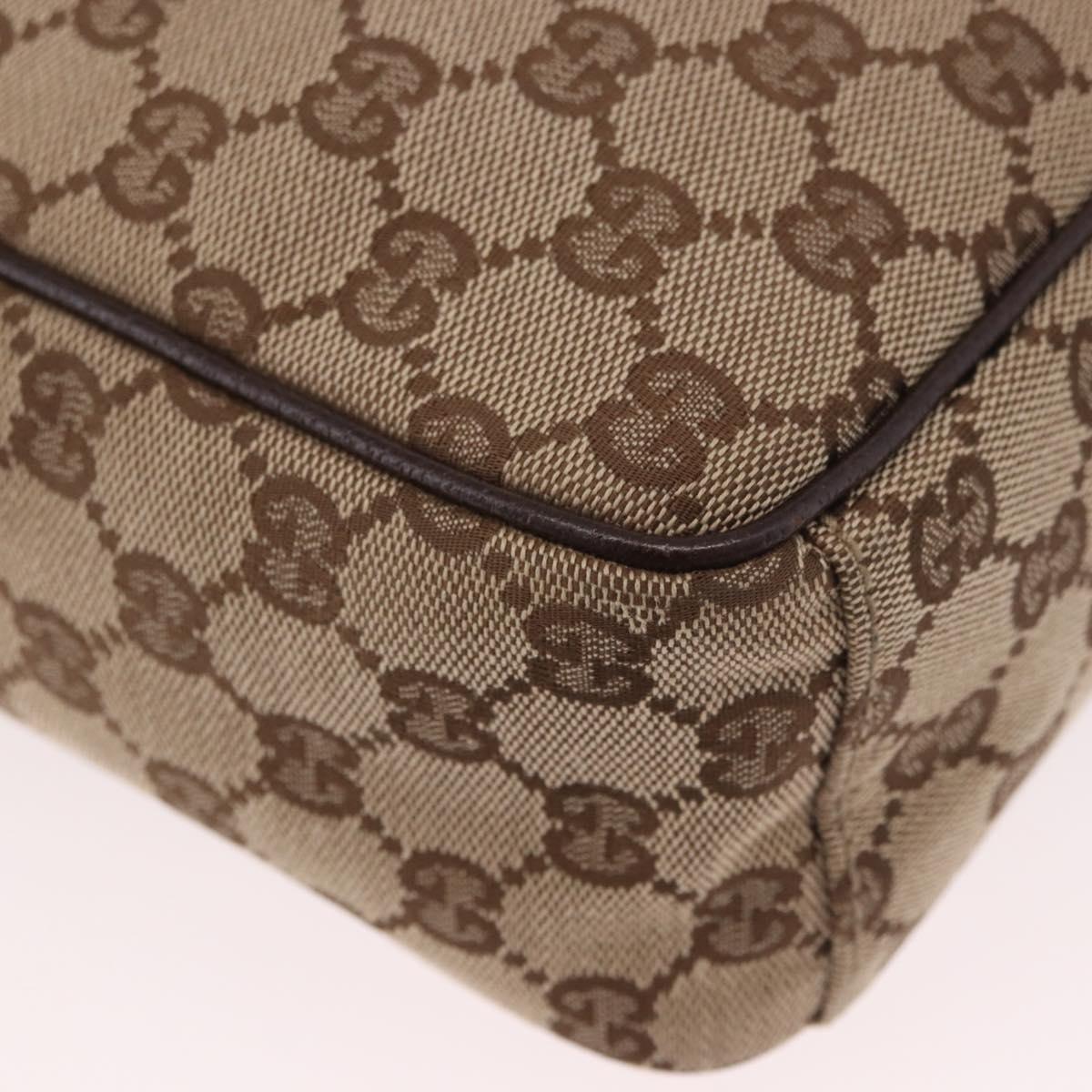 GUCCI GG Canvas Shoulder Bag Beige Silver 122759 Auth 188226A