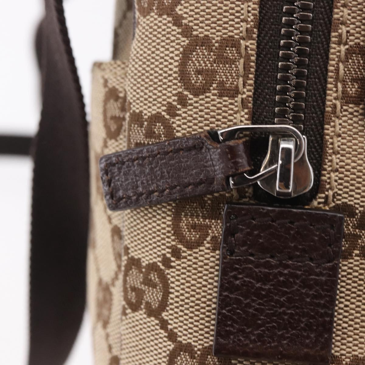 GUCCI GG Canvas Shoulder Bag Beige Silver 122759 Auth 188226A