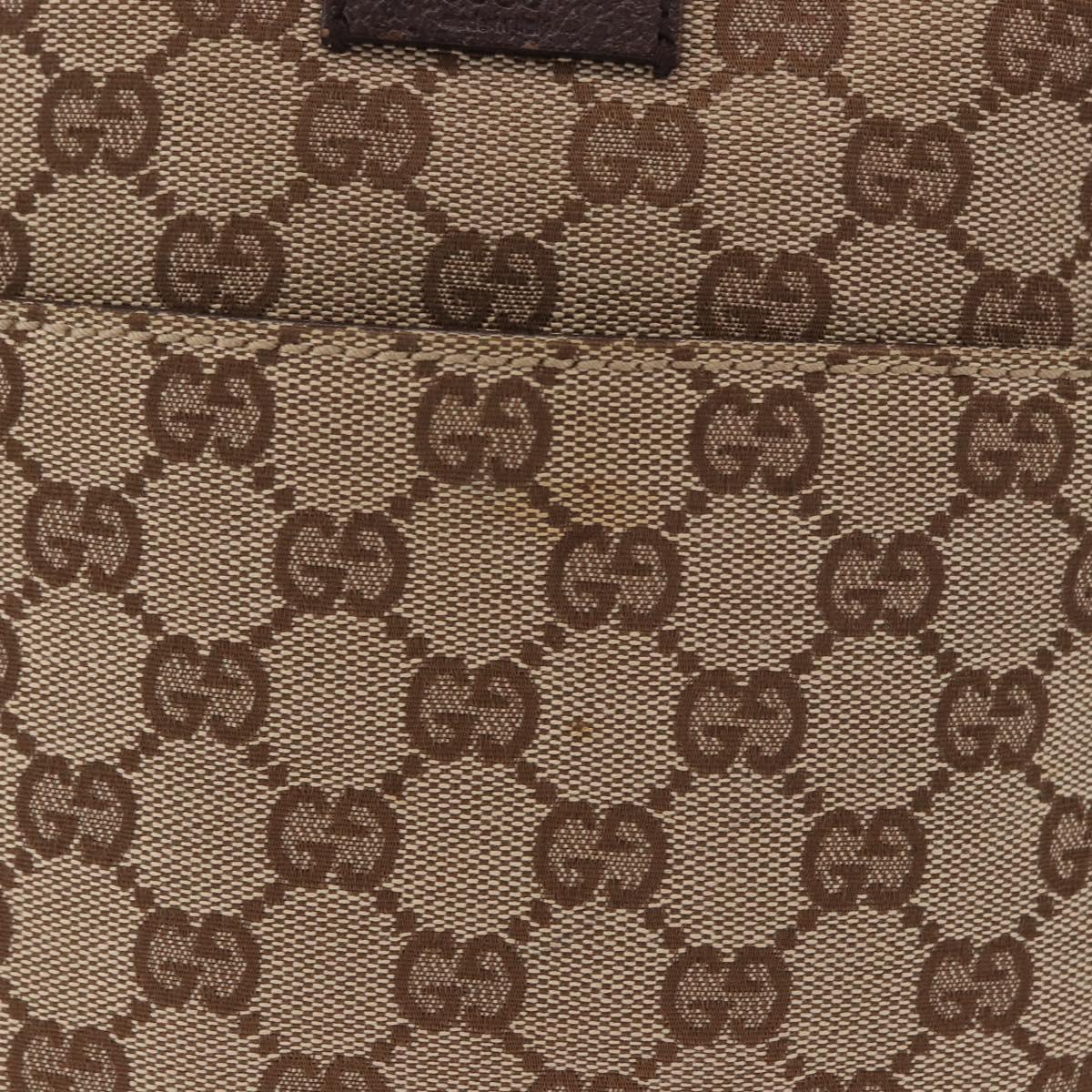 GUCCI GG Canvas Shoulder Bag Beige Silver 122759 Auth 188226A