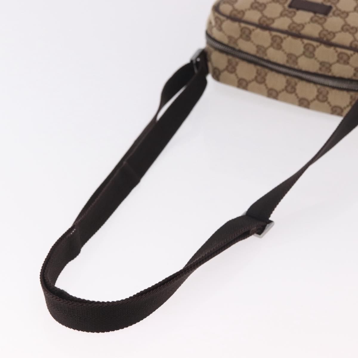 GUCCI GG Canvas Shoulder Bag Beige Silver 122759 Auth 188226A