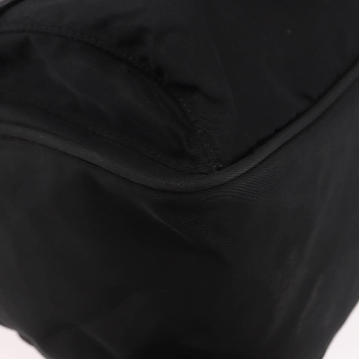 PRADA Shoulder Bag Nylon Black Silver Auth 188230