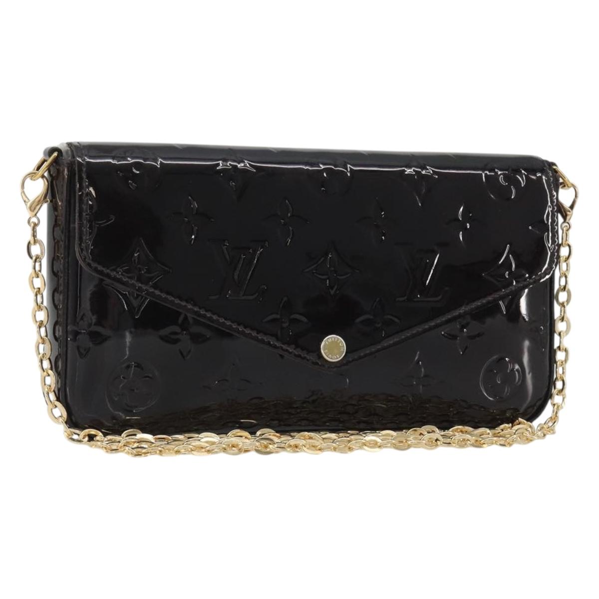 LOUIS VUITTON Monogram Vernis Pochette Felice Amarante M61267 Auth 188234A