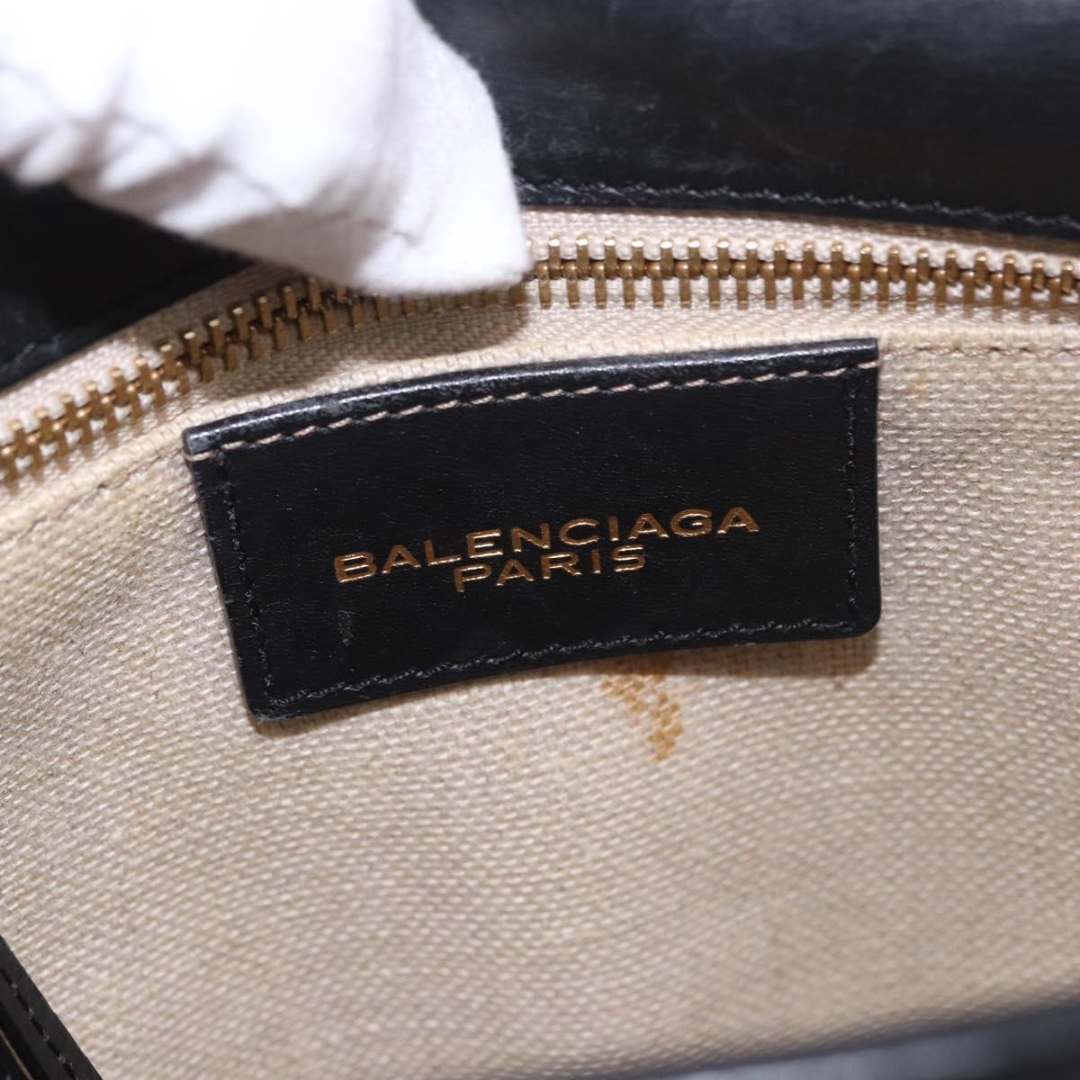 BALENCIAGA Afternoon Shoulder Bag Leather Black Gold 293862 Auth 188241