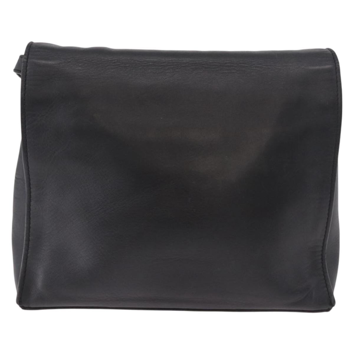 BALENCIAGA Afternoon Shoulder Bag Leather Black Gold 293862 Auth 188241