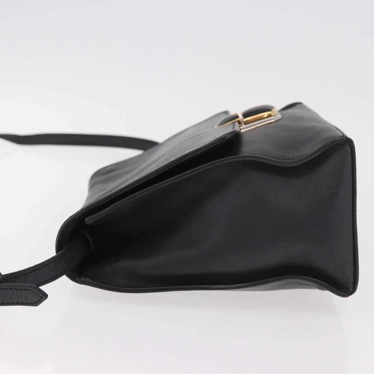 BALENCIAGA Afternoon Shoulder Bag Leather Black Gold 293862 Auth 188241