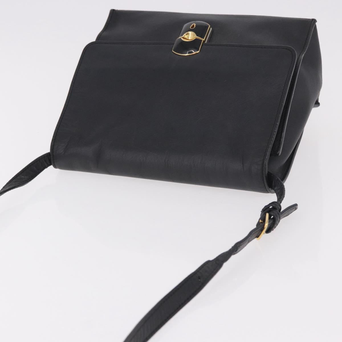 BALENCIAGA Afternoon Shoulder Bag Leather Black Gold 293862 Auth 188241