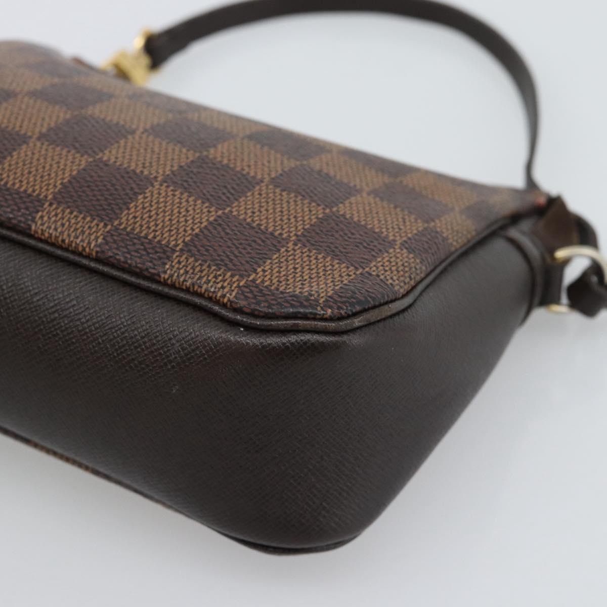 LOUIS VUITTON Damier Ebene Trousse Make Up Pouch N51982 LV Auth 188242A
