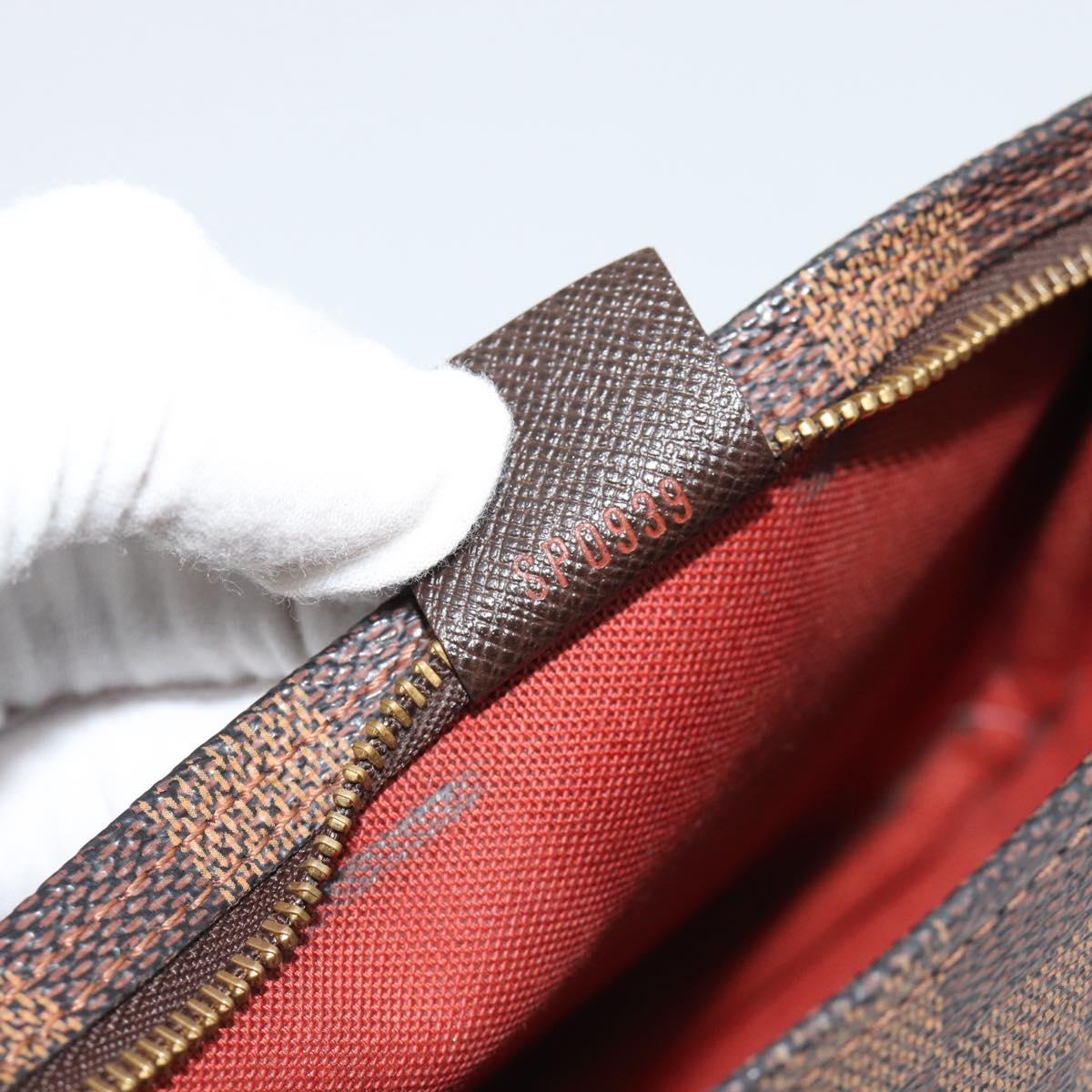 LOUIS VUITTON Damier Ebene Trousse Make Up Pouch N51982 LV Auth 188242A