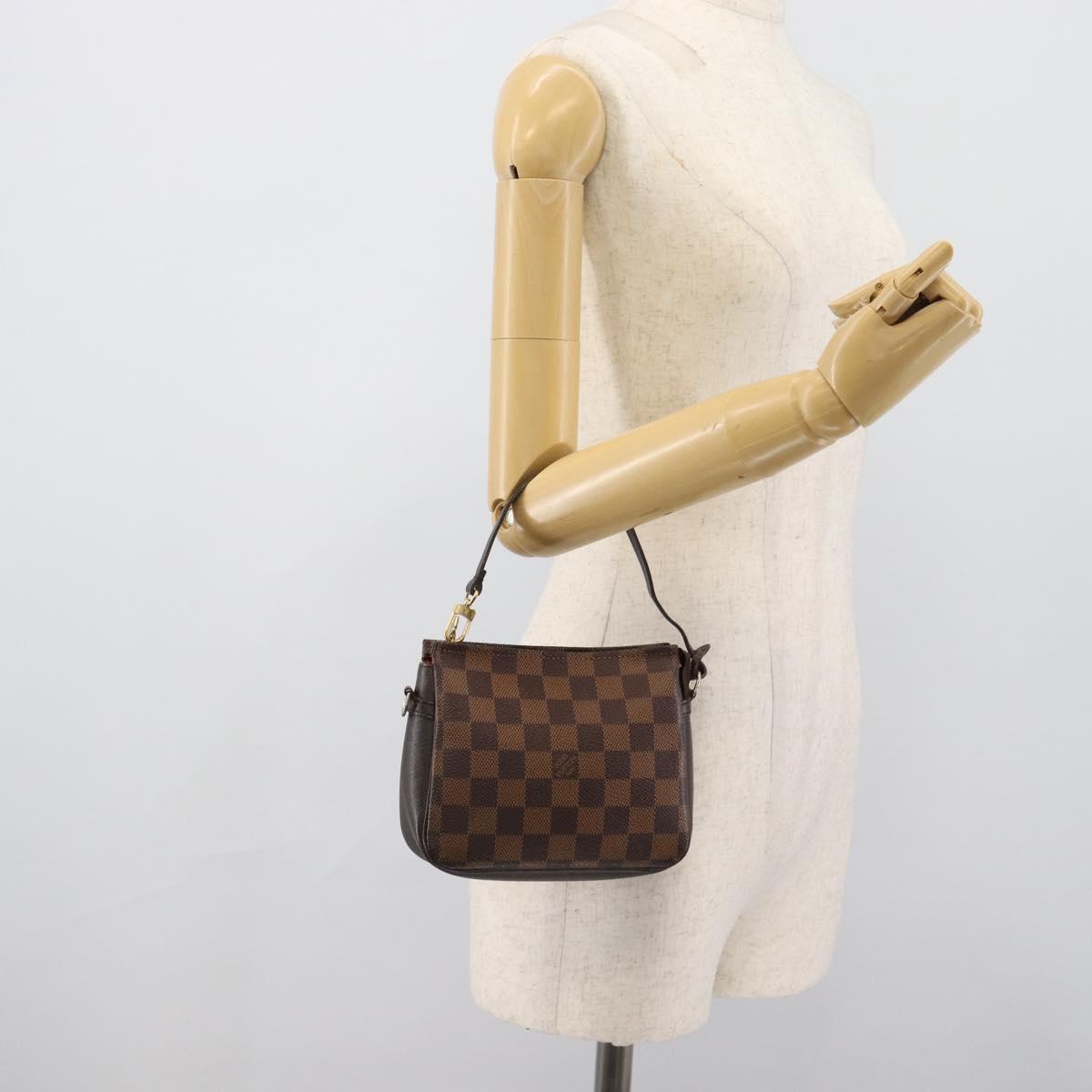 LOUIS VUITTON Damier Ebene Trousse Make Up Pouch N51982 LV Auth 188242A