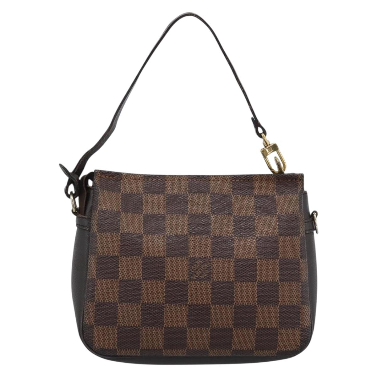 LOUIS VUITTON Damier Ebene Trousse Make Up Pouch N51982 LV Auth 188242A