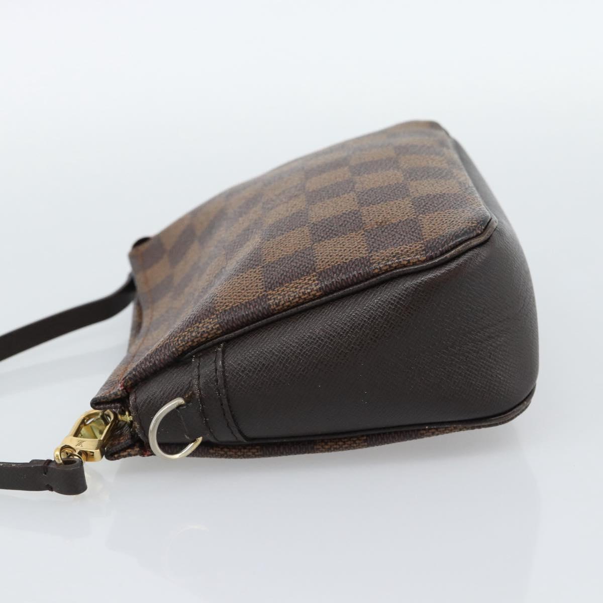 LOUIS VUITTON Damier Ebene Trousse Make Up Pouch N51982 LV Auth 188242A