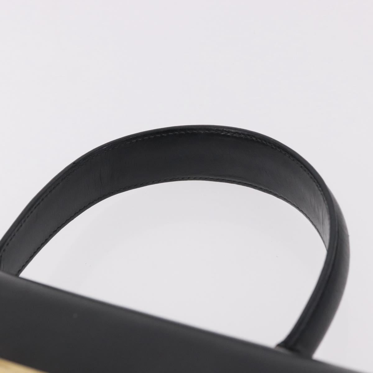 Salvatore Ferragamo Gancini Hand Bag Leather Black Gold Auth 188245