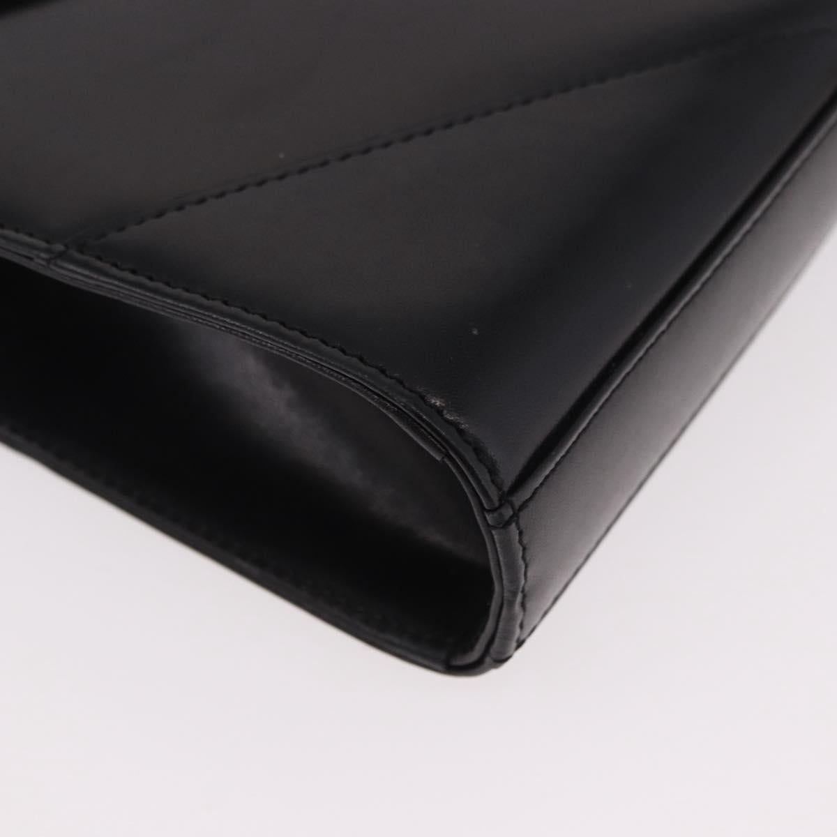 GIVENCHY Shoulder Bag Leather Black Gold Auth 188247