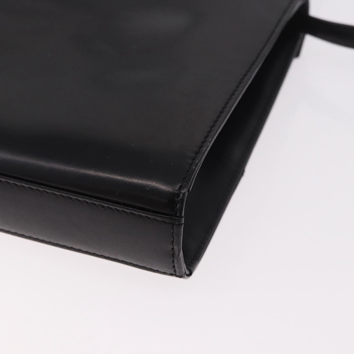 GIVENCHY Shoulder Bag Leather Black Gold Auth 188247