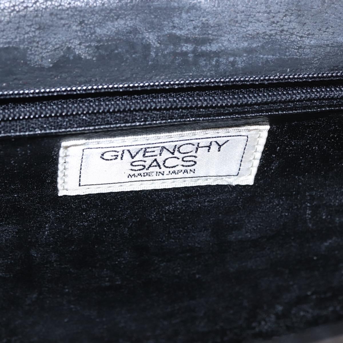 GIVENCHY Shoulder Bag Leather Black Gold Auth 188247
