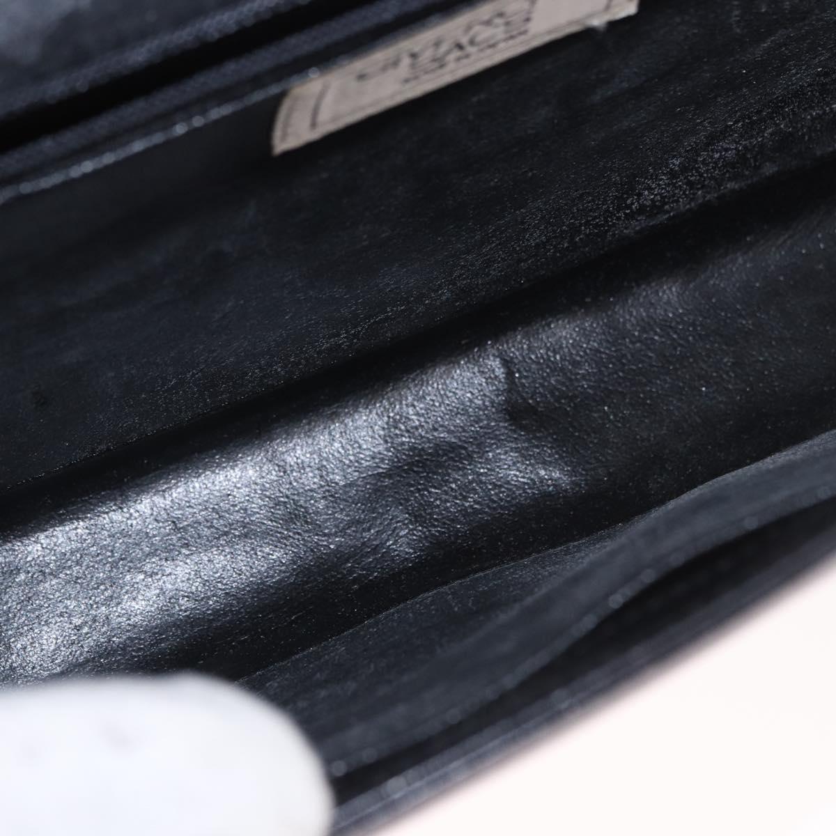 GIVENCHY Shoulder Bag Leather Black Gold Auth 188247