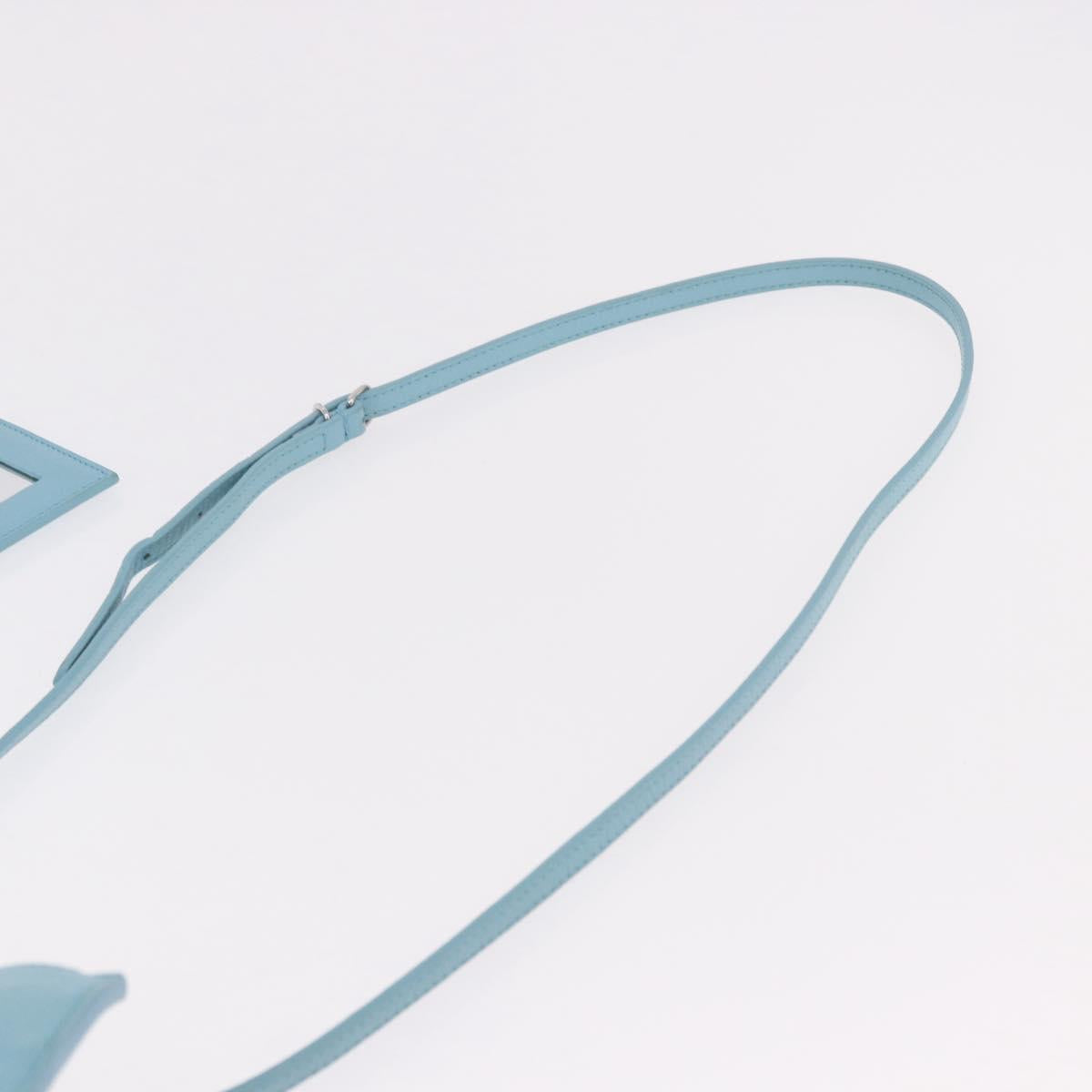 BALENCIAGA Paper Mini Bag Leather 2way Light Blue Silver 357333 Auth 188250A