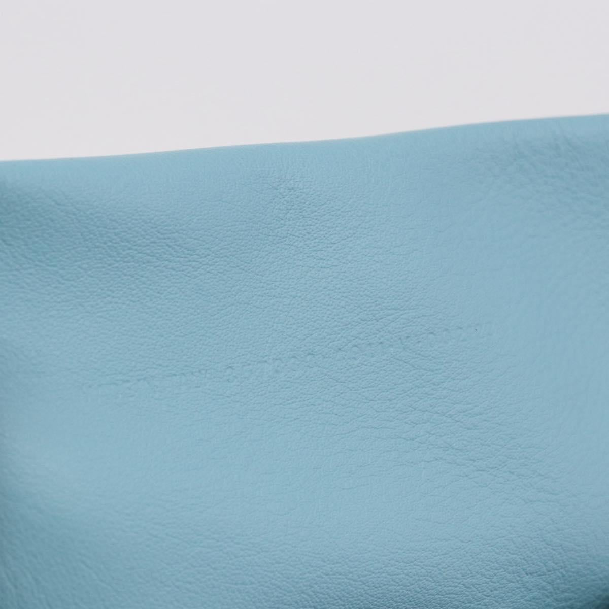 BALENCIAGA Paper Mini Bag Leather 2way Light Blue Silver 357333 Auth 188250A