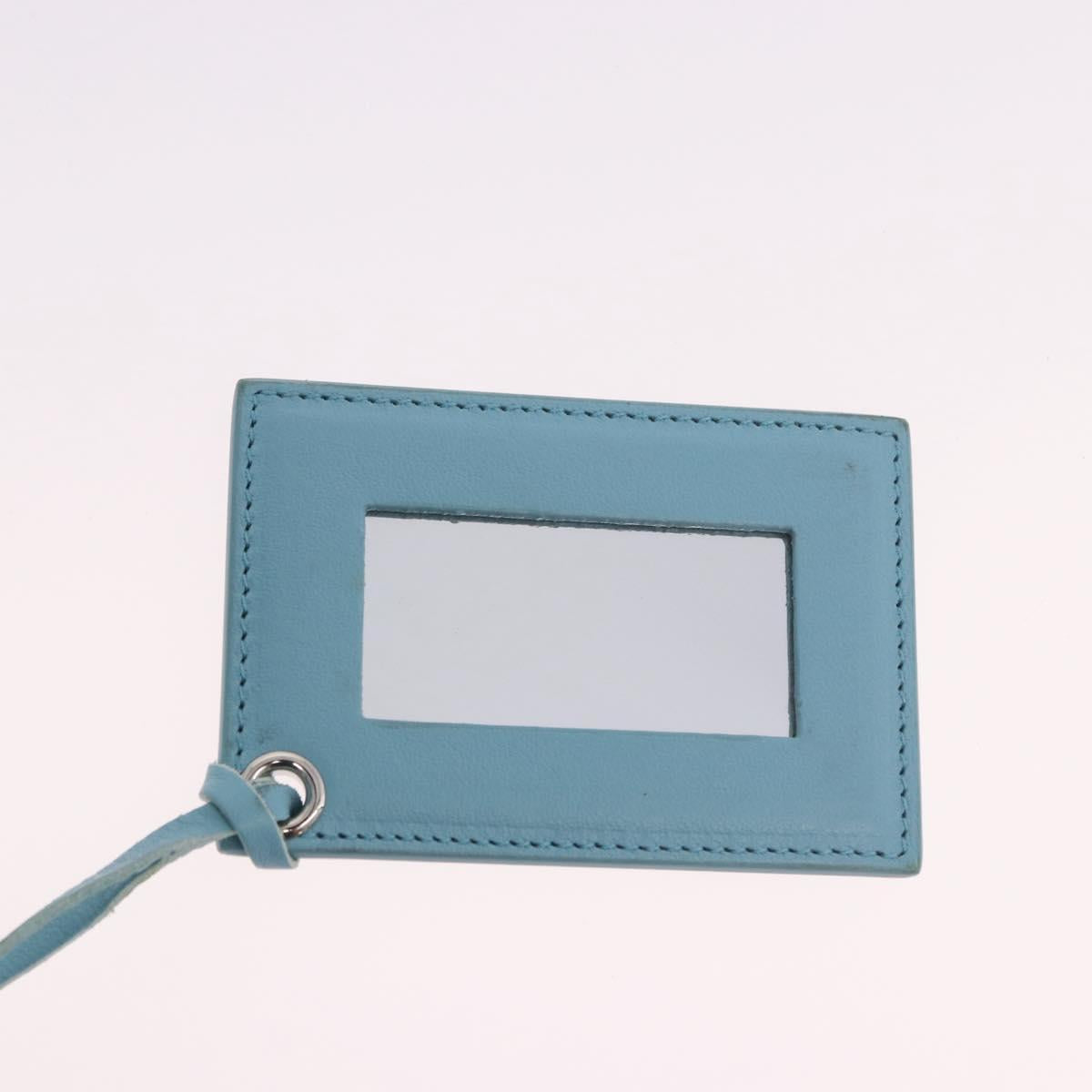 BALENCIAGA Paper Mini Bag Leather 2way Light Blue Silver 357333 Auth 188250A