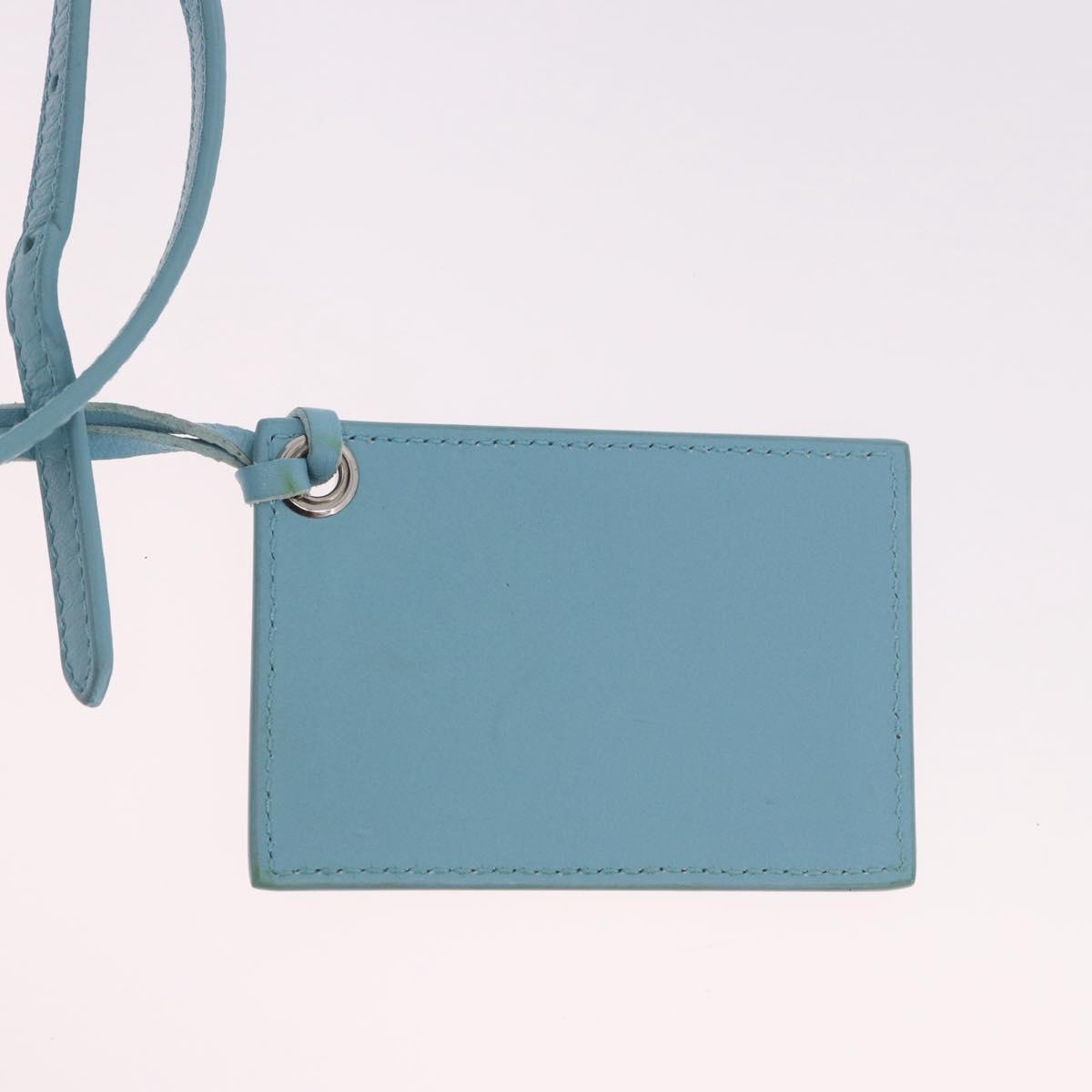 BALENCIAGA Paper Mini Bag Leather 2way Light Blue Silver 357333 Auth 188250A