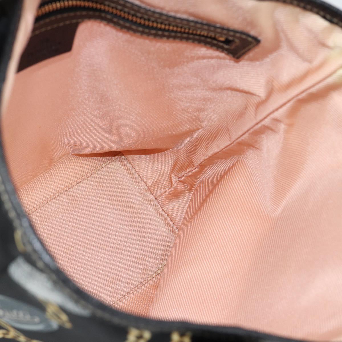 GUCCI Hand Bag Satin Black Gold 153361 Auth 188253A