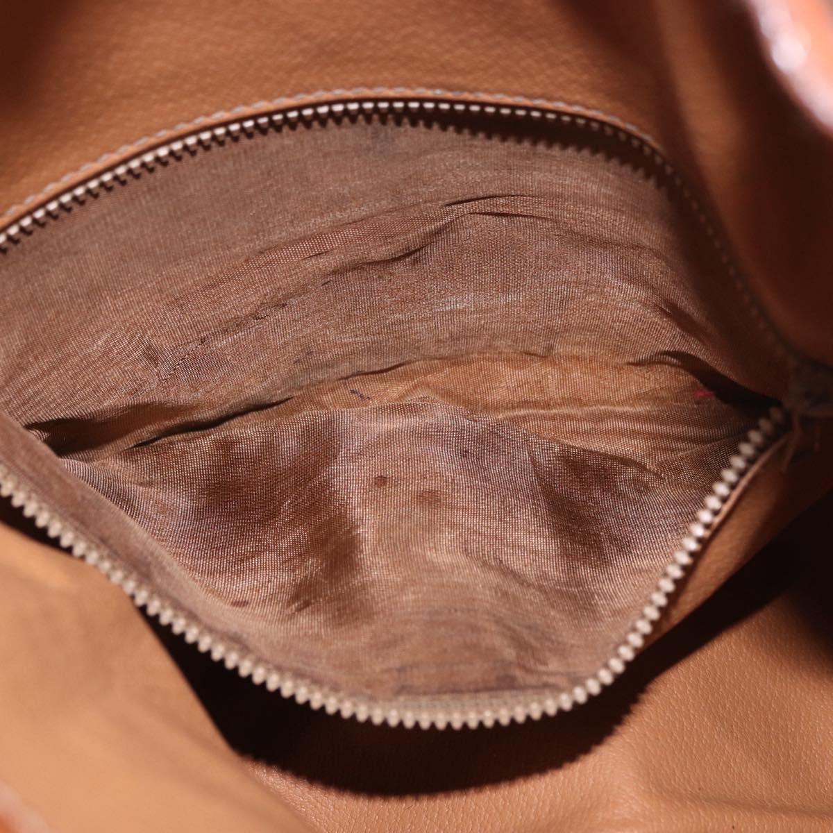 CELINE Macadam Canvas Shoulder Bag PVC Leather Brown Gold Auth 188254