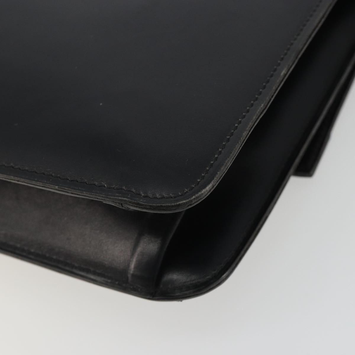 Christian Dior Shoulder Bag Leather Black Gold Auth 188255