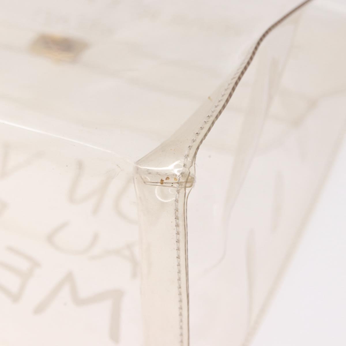 HERMES Vinyl Kelly Hand Bag Vinyl Clear Gold Auth 188256