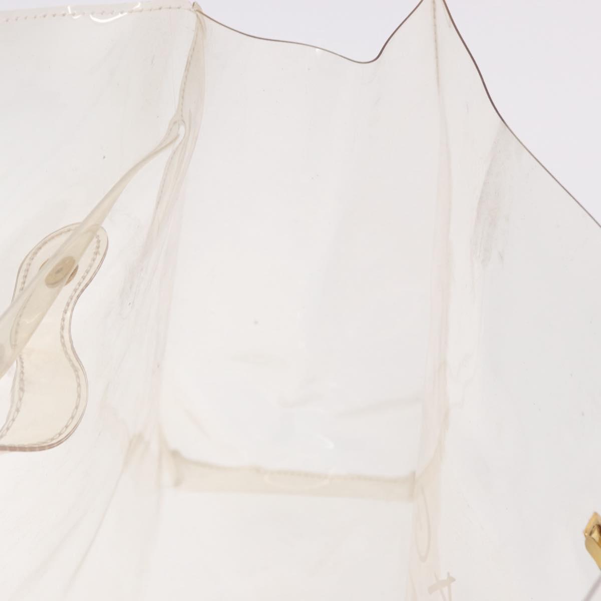 HERMES Vinyl Kelly Hand Bag Vinyl Clear Gold Auth 188256
