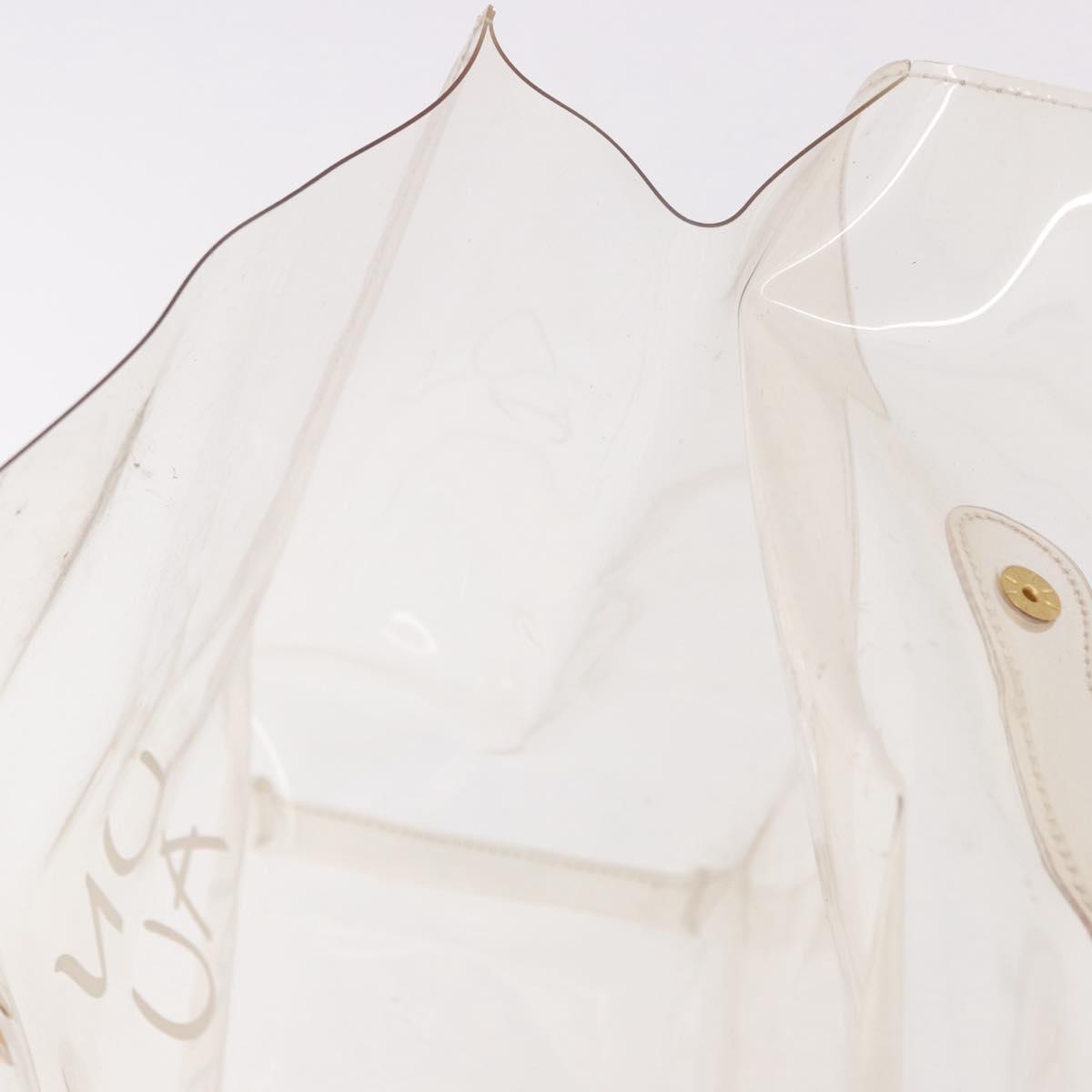 HERMES Vinyl Kelly Hand Bag Vinyl Clear Gold Auth 188256
