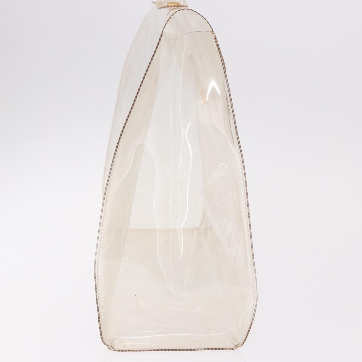 HERMES Vinyl Kelly Hand Bag Vinyl Clear Gold Auth 188256