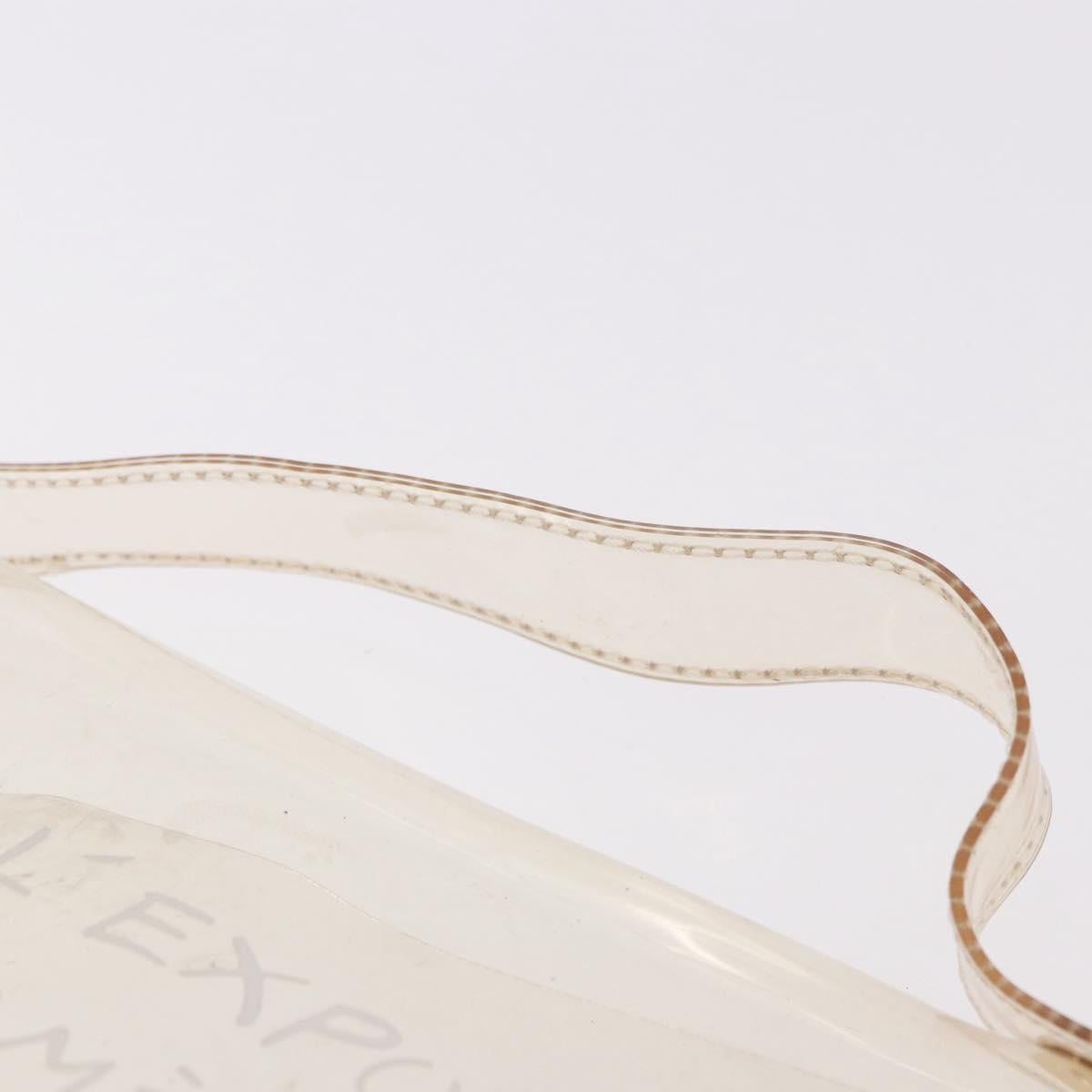 HERMES Vinyl Kelly Hand Bag Vinyl Clear Gold Auth 188256