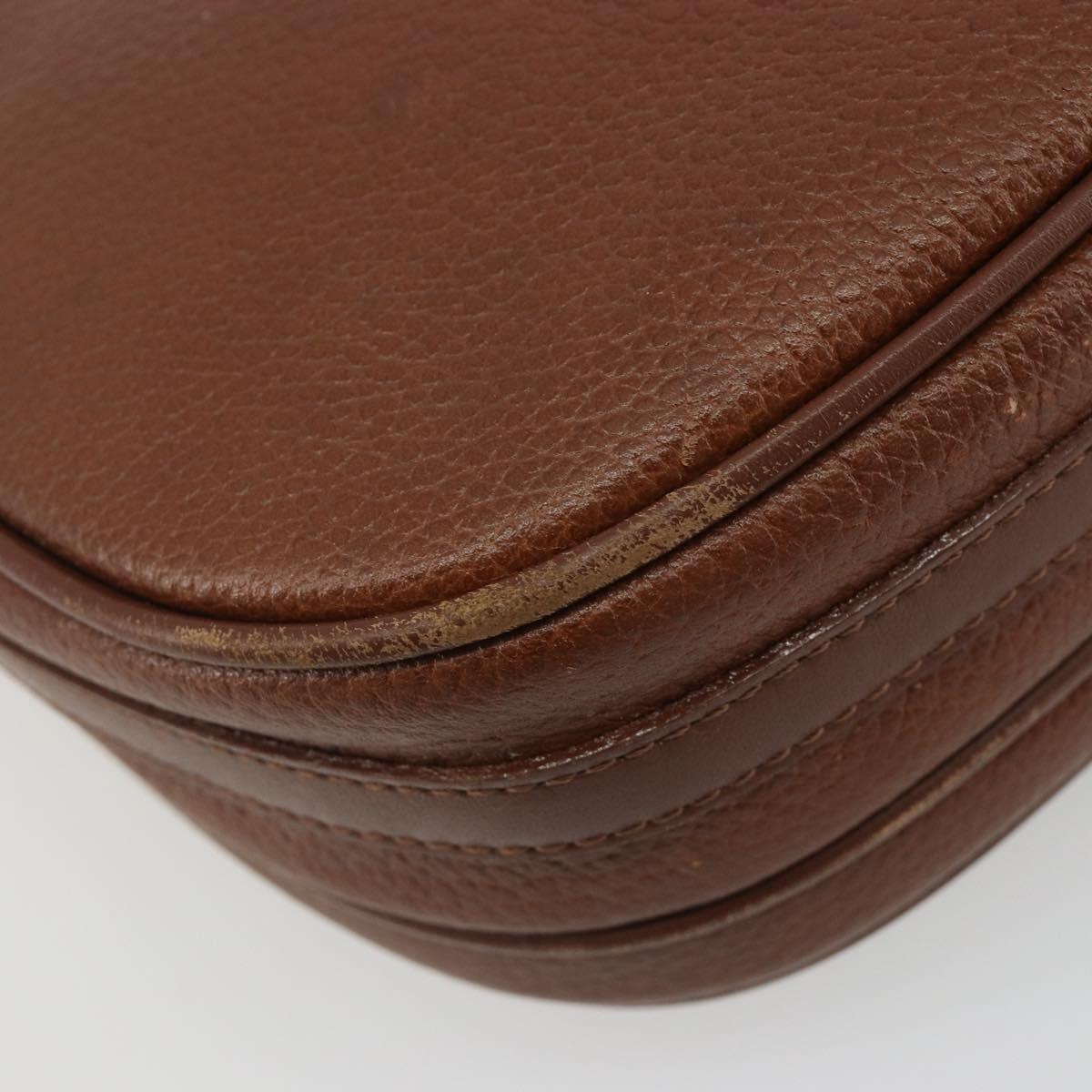 Burberrys Shoulder Bag Leather Brown Gold Auth 188259