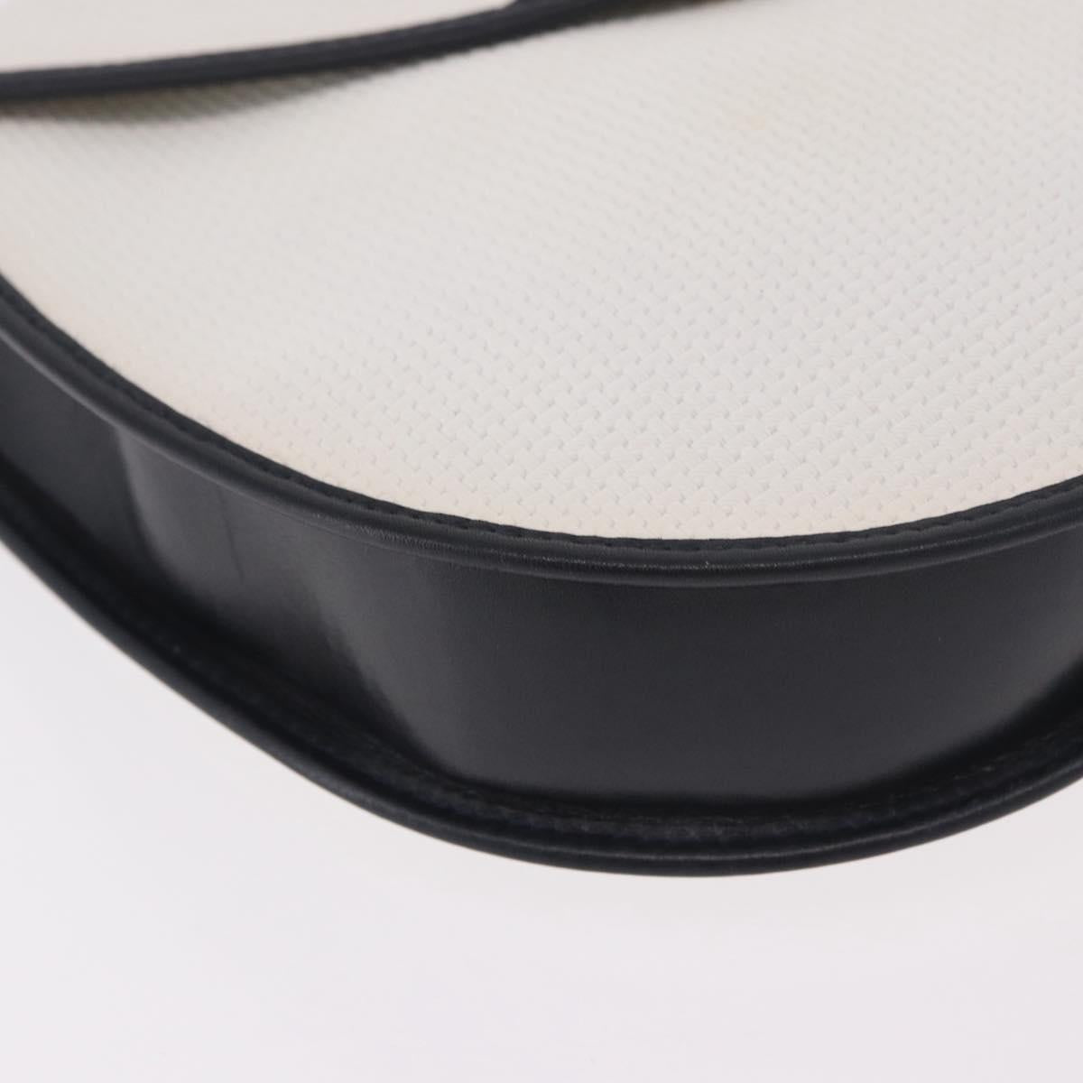 SAINT LAURENT Shoulder Bag PVC Leather White Gold Auth 188261A