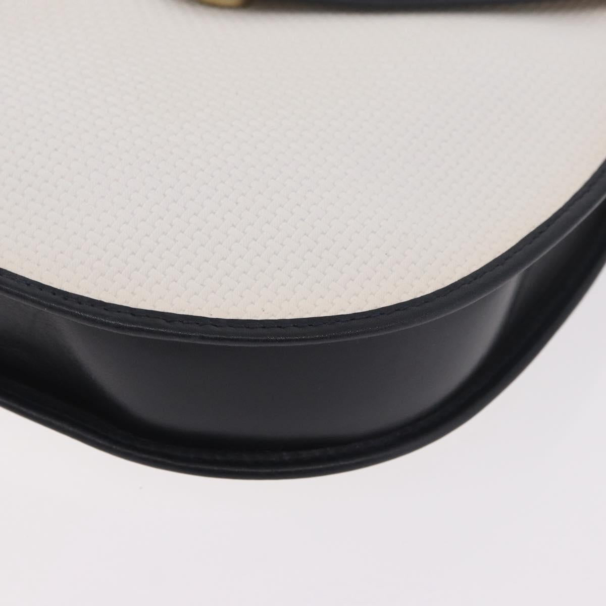 SAINT LAURENT Shoulder Bag PVC Leather White Gold Auth 188261A