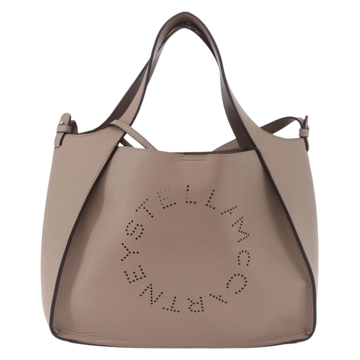 Stella MacCartney Hand Bag Leather 2way Beige Gold 513860 Auth 188263A