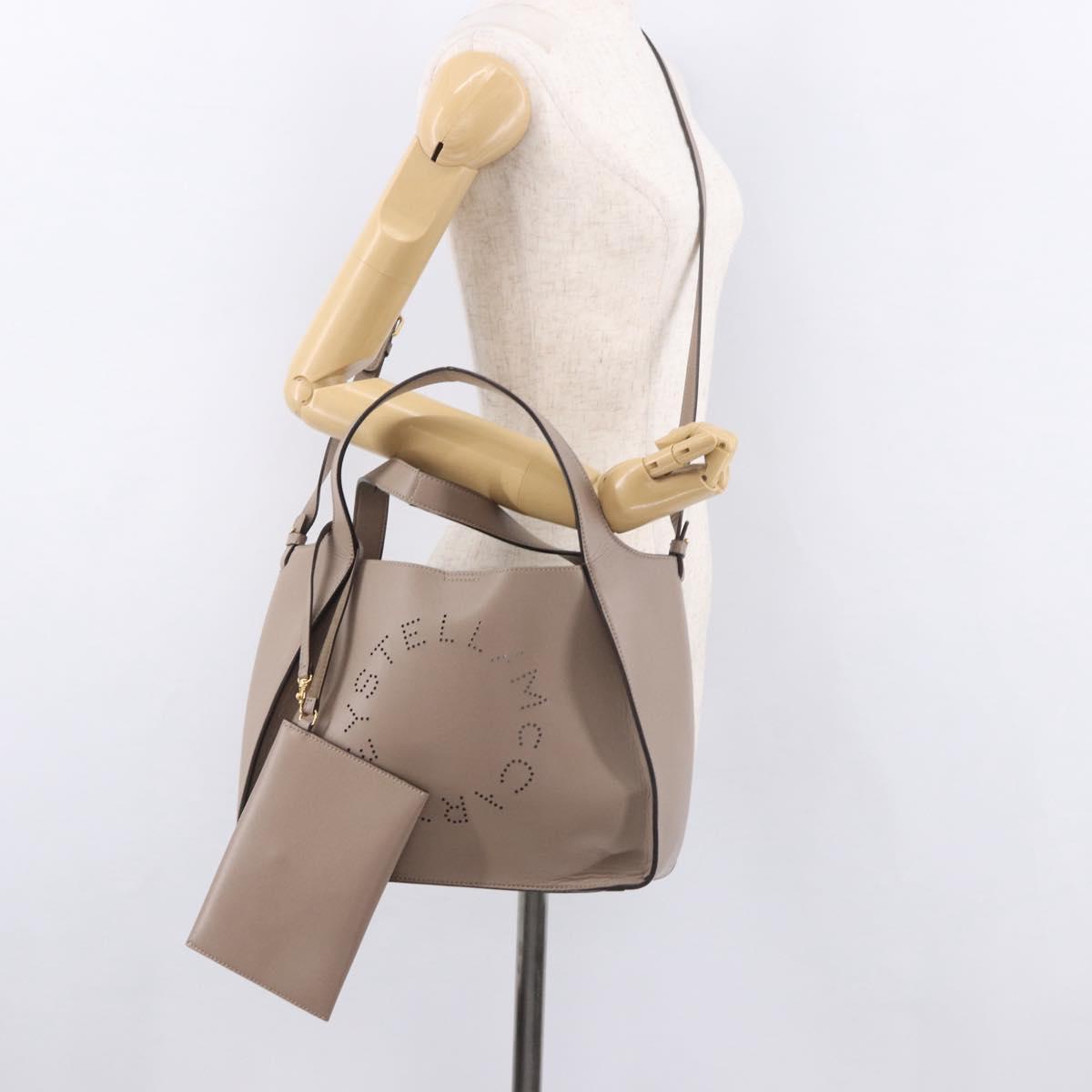 Stella MacCartney Hand Bag Leather 2way Beige Gold 513860 Auth 188263A