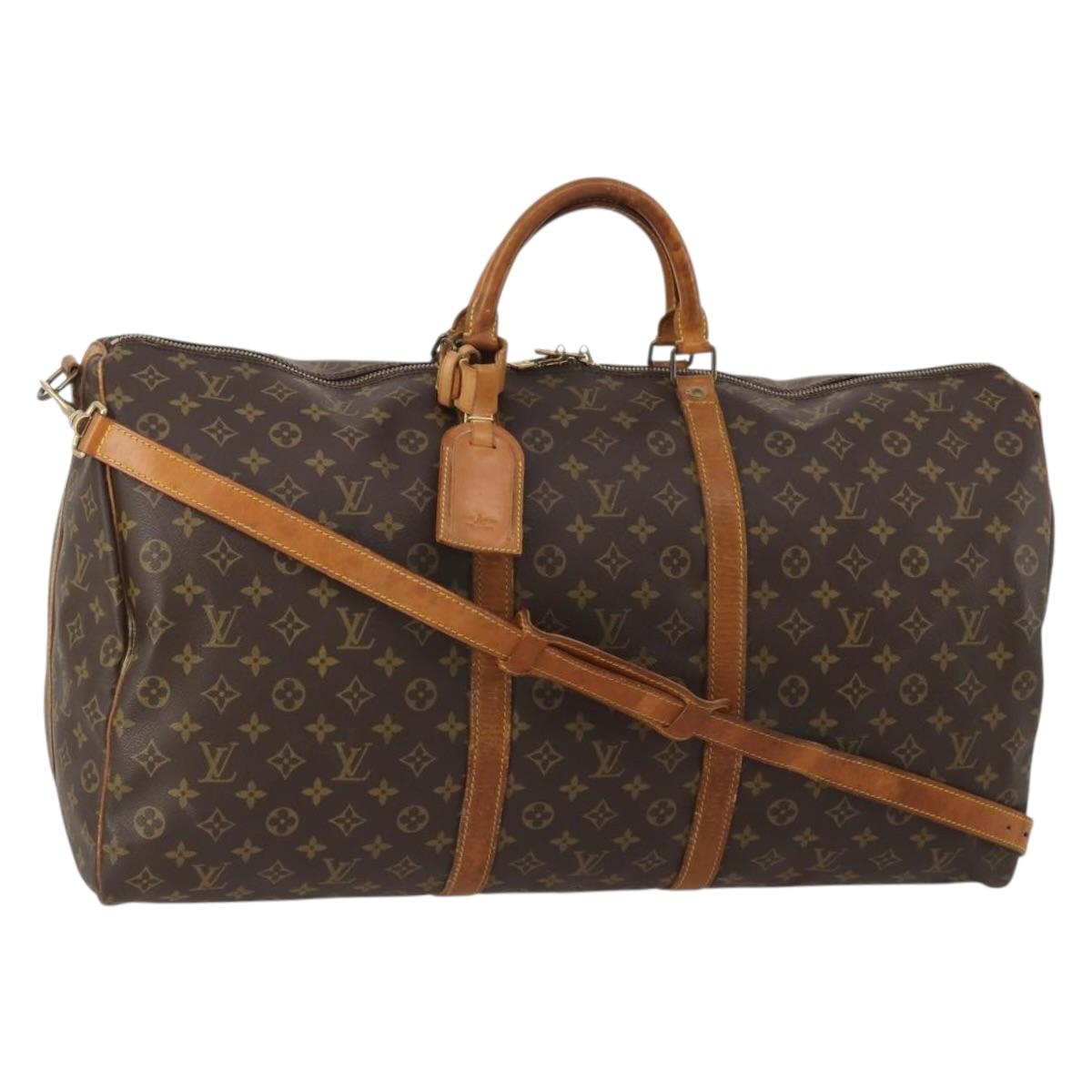 LOUIS VUITTON Monogram Keepall Bandouliere 60 Boston Bag M41412 LV Auth 188266