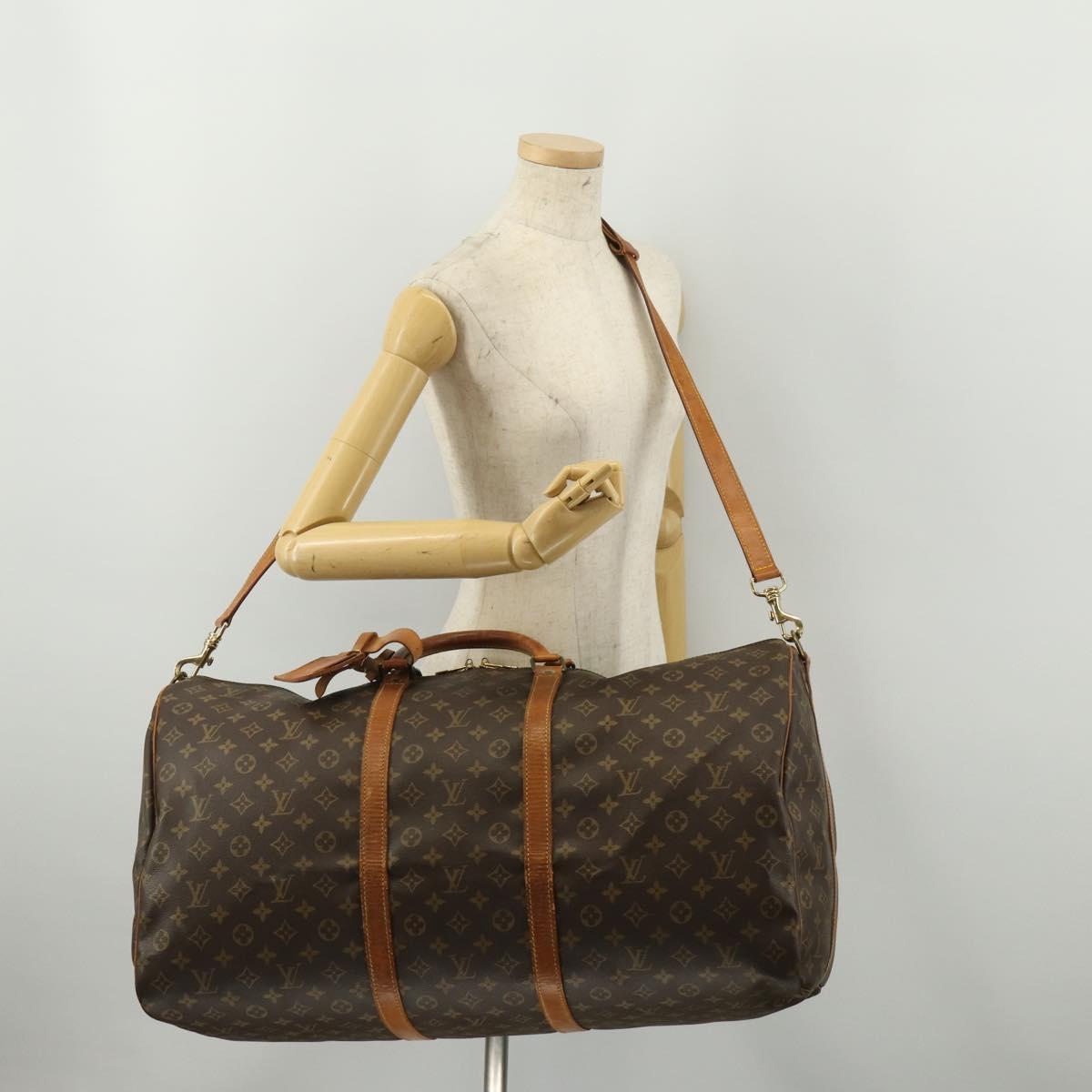 LOUIS VUITTON Monogram Keepall Bandouliere 60 Boston Bag M41412 LV Auth 188266