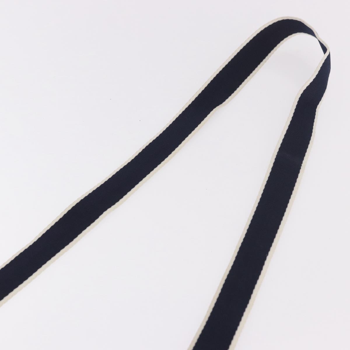 Christian Dior Trotter Canvas Shoulder Bag PVC Blue Silver Auth 188271