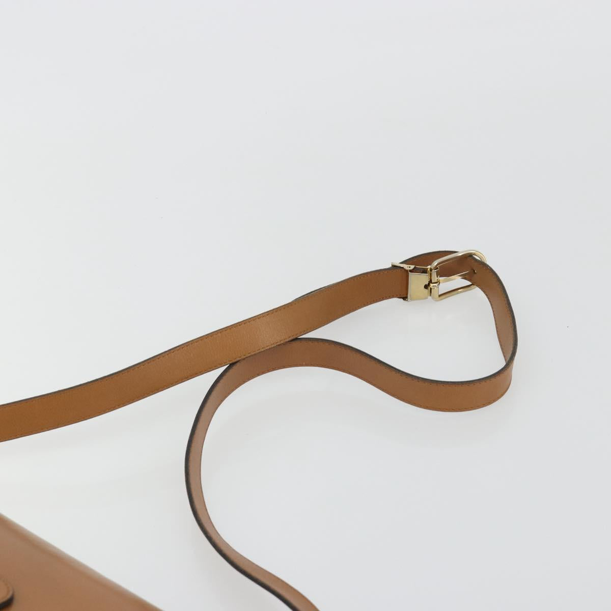 Christian Dior Shoulder Bag Leather Black Gold Auth 188273