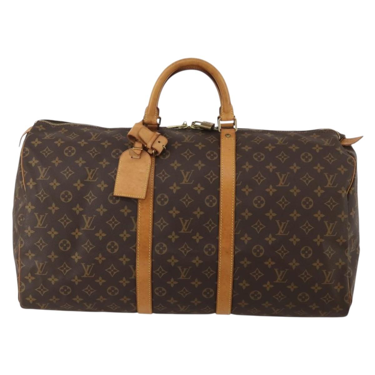 LOUIS VUITTON Monogram Keepall 55 Boston Bag M41424 LV Auth 188275V