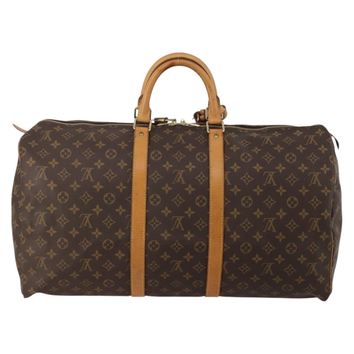 LOUIS VUITTON Monogram Keepall 55 Boston Bag M41424 LV Auth 188275V