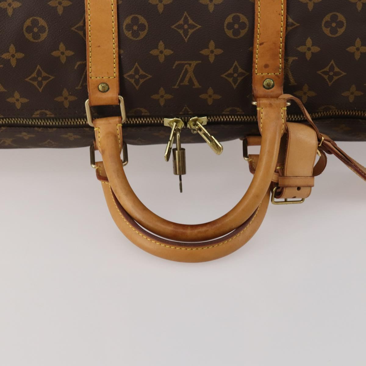 LOUIS VUITTON Monogram Keepall 55 Boston Bag M41424 LV Auth 188275V