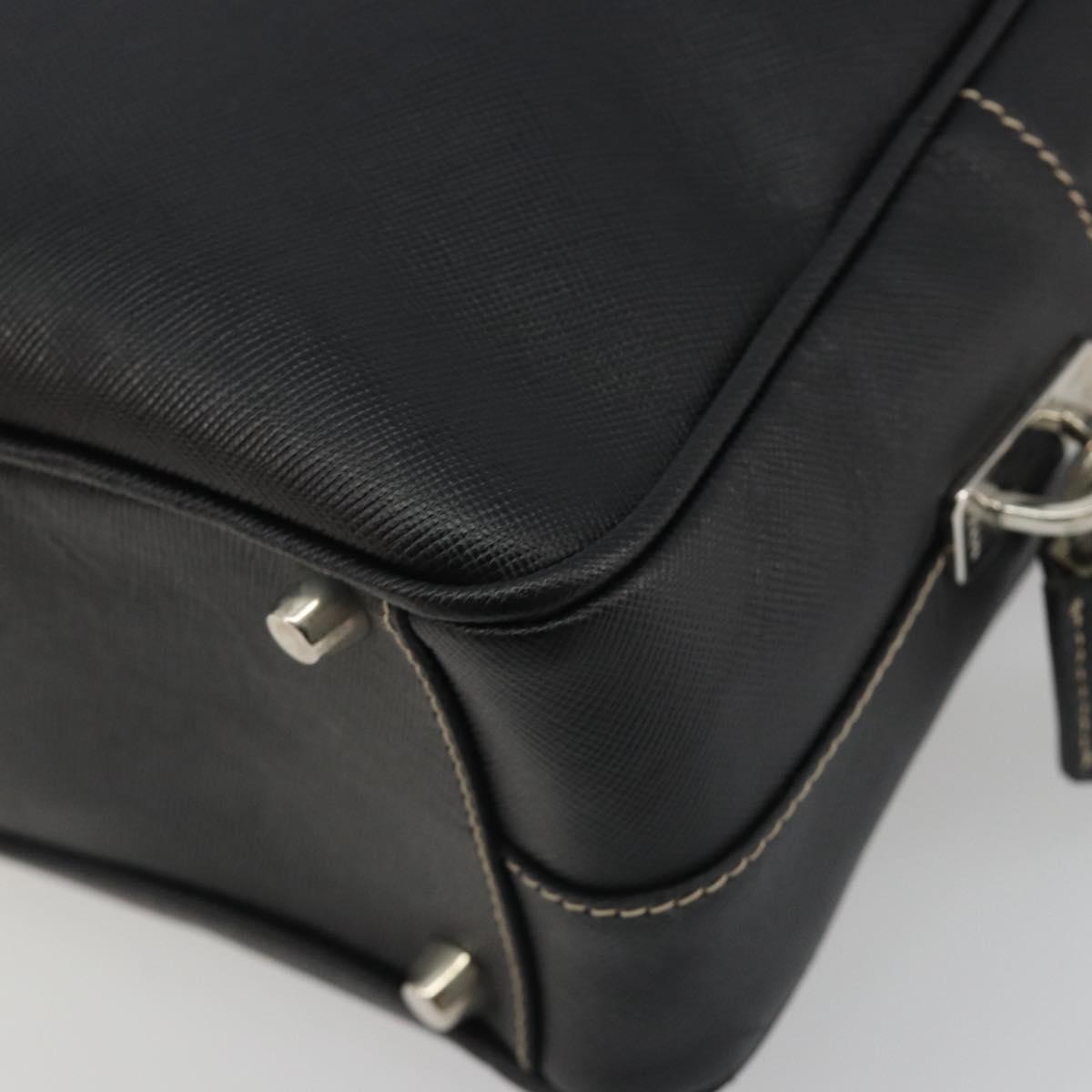 PRADA Tote Bag Saffiano leather Black Silver Auth 188279SAV