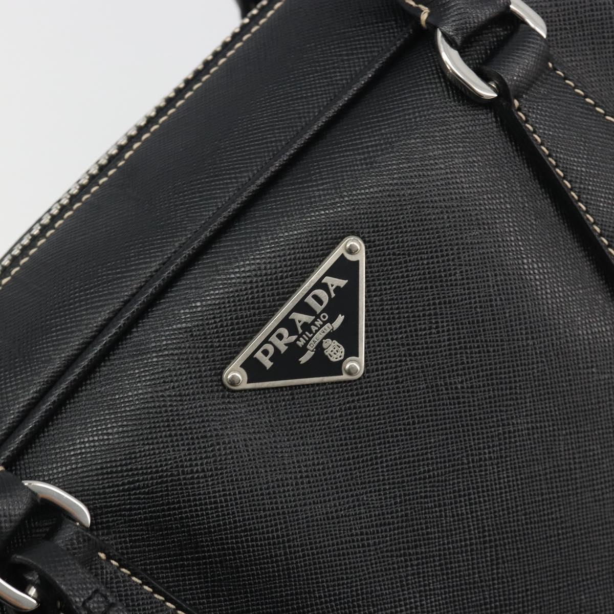 PRADA Tote Bag Saffiano leather Black Silver Auth 188279SAV