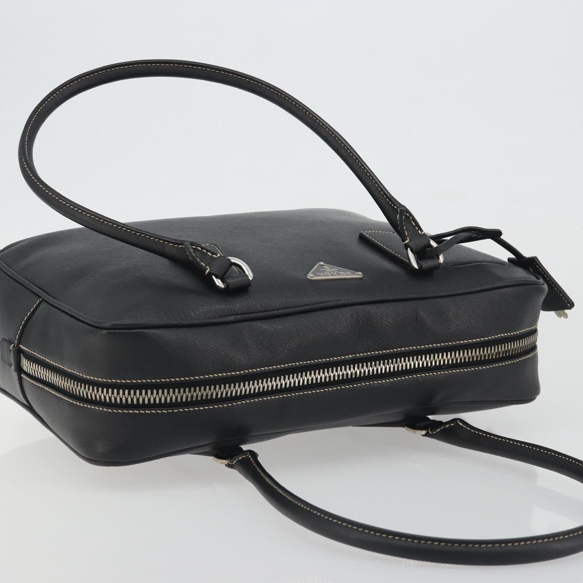 PRADA Tote Bag Saffiano leather Black Silver Auth 188279SAV