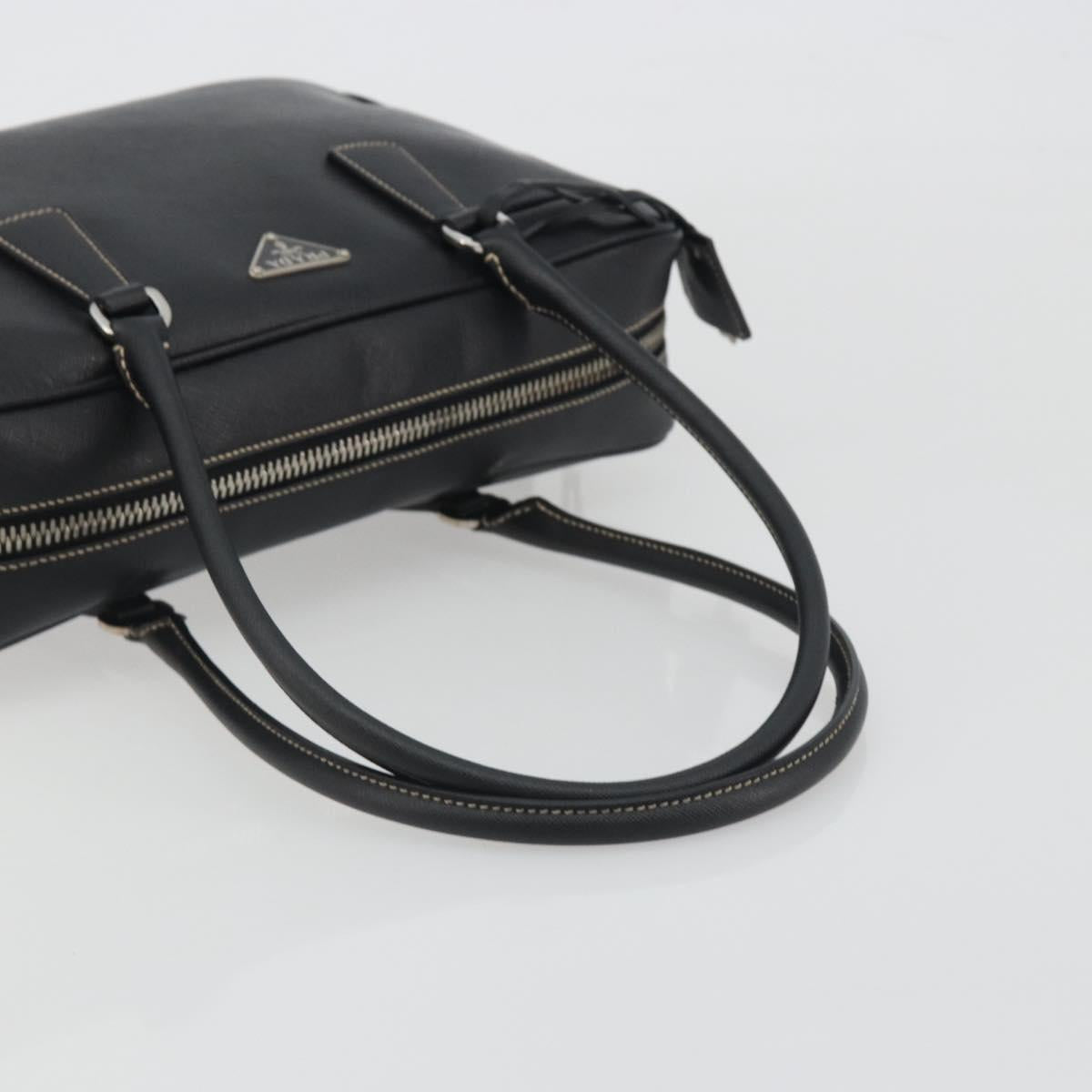 PRADA Tote Bag Saffiano leather Black Silver Auth 188279SAV