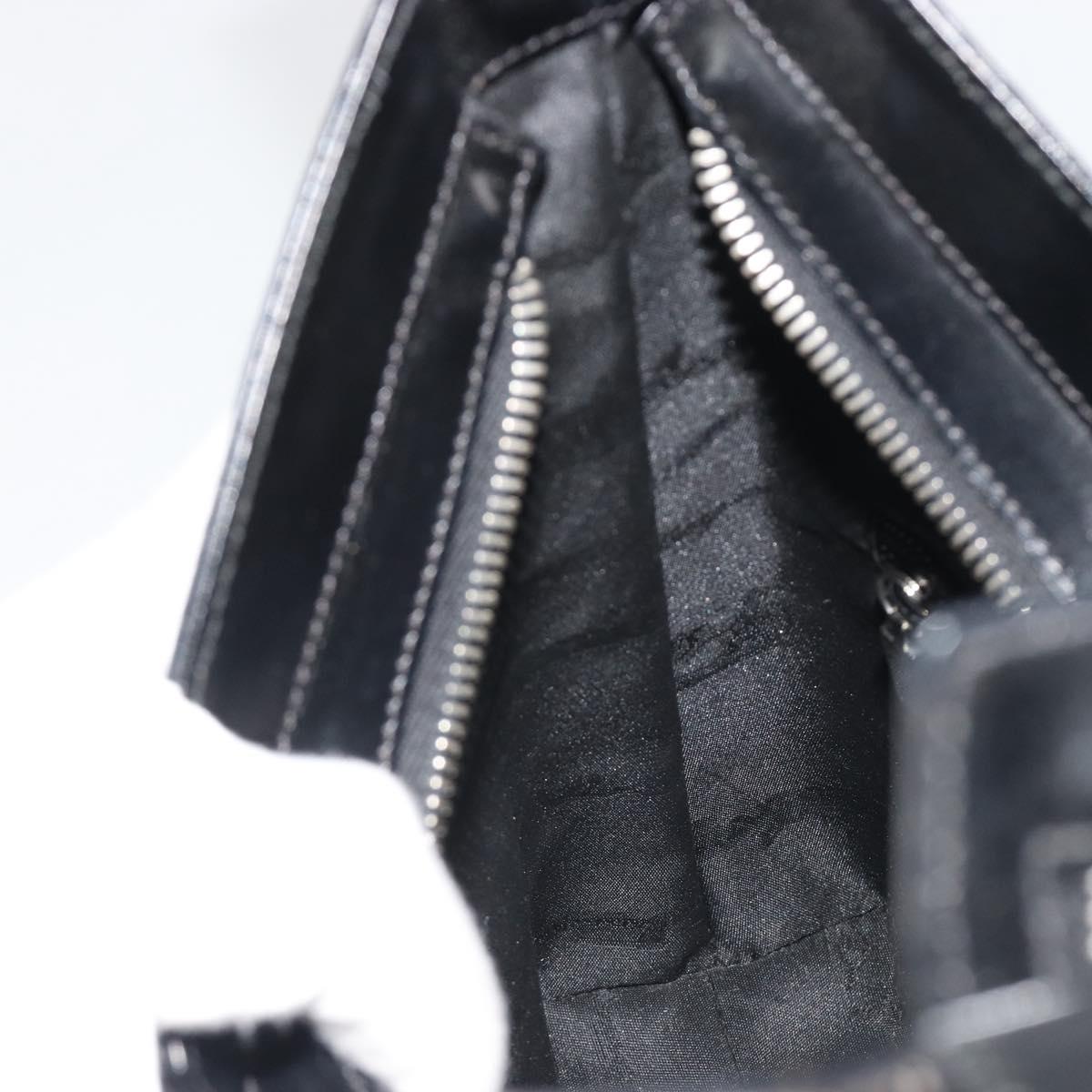 Salvatore Ferragamo Shoulder Bag Harako leather Black Silver Auth 188284A