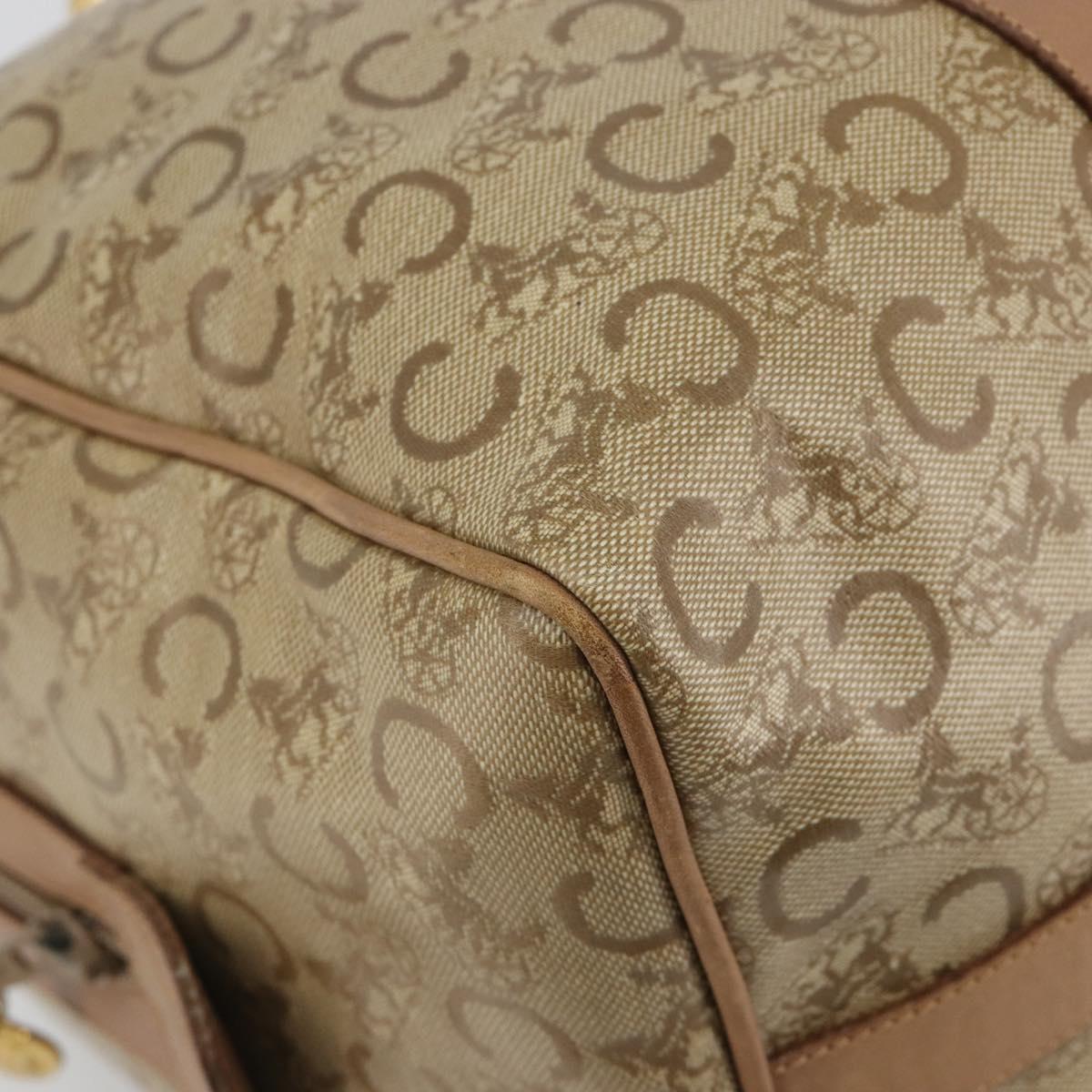 CELINE C Sulky Hand Bag PVC Beige Gold Auth 188286